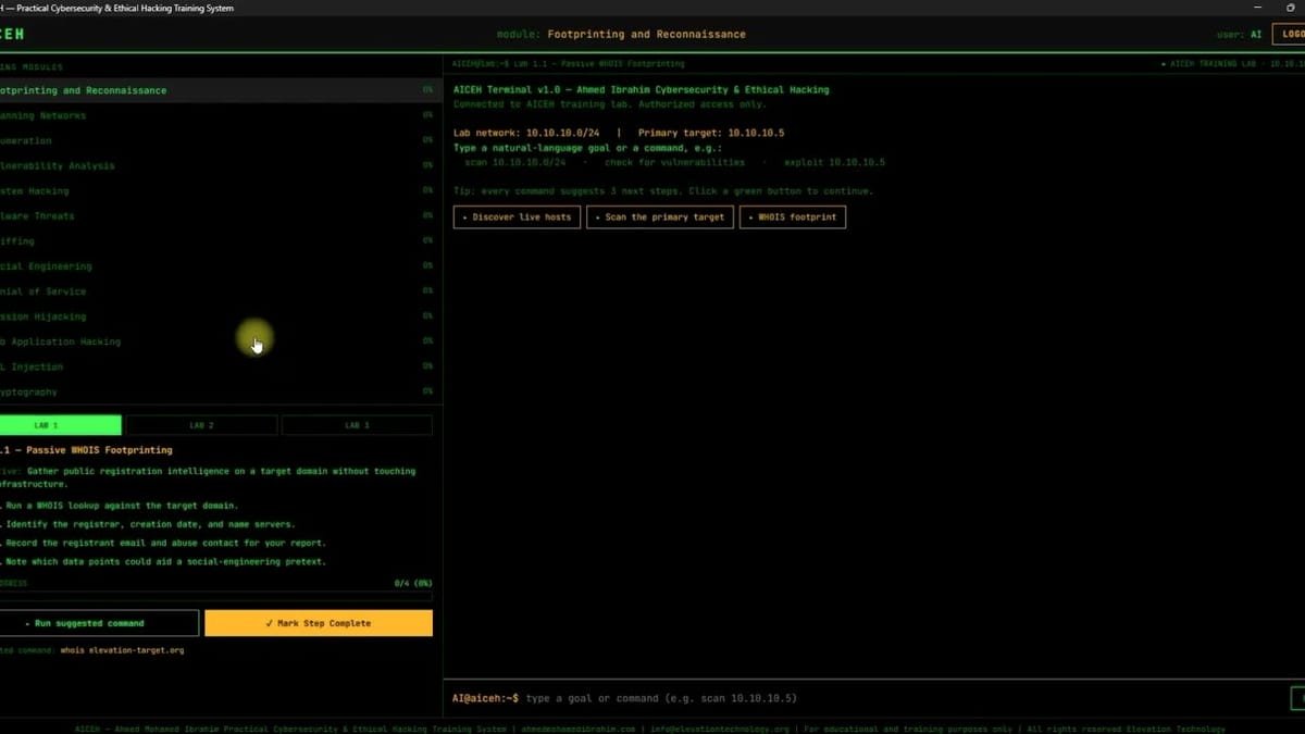 AICEH Practical Ethical Hacking demo