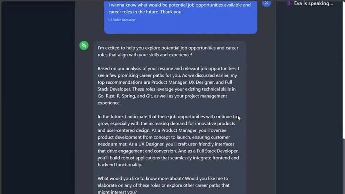 Eva Career Coach demo